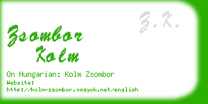 zsombor kolm business card